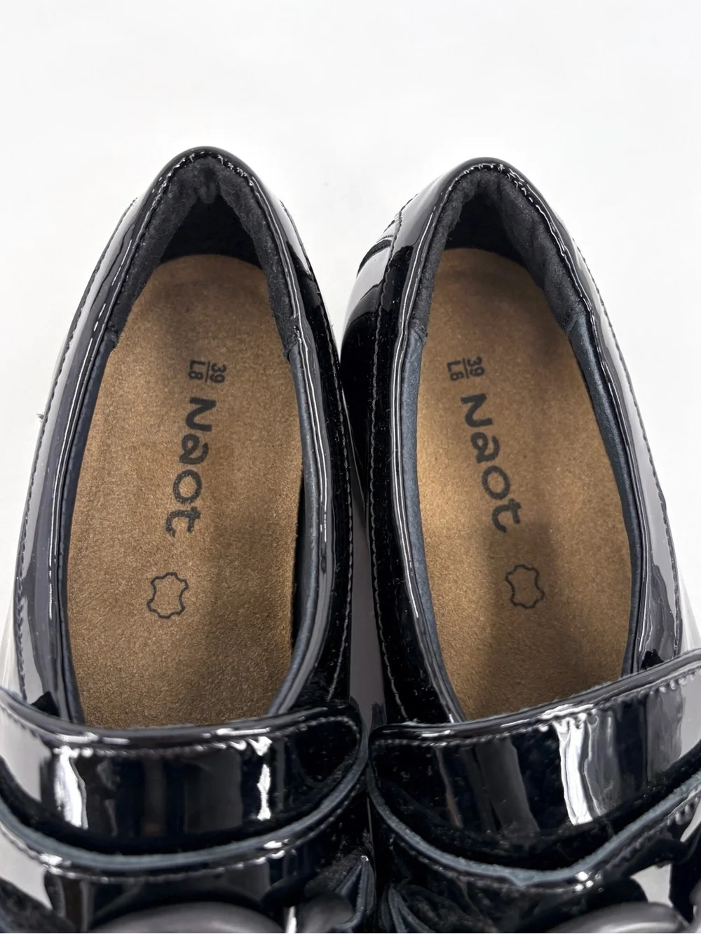 NAOT Fremont Black Patent Leather Loafers Comfort Orthotic Shoes 39/8